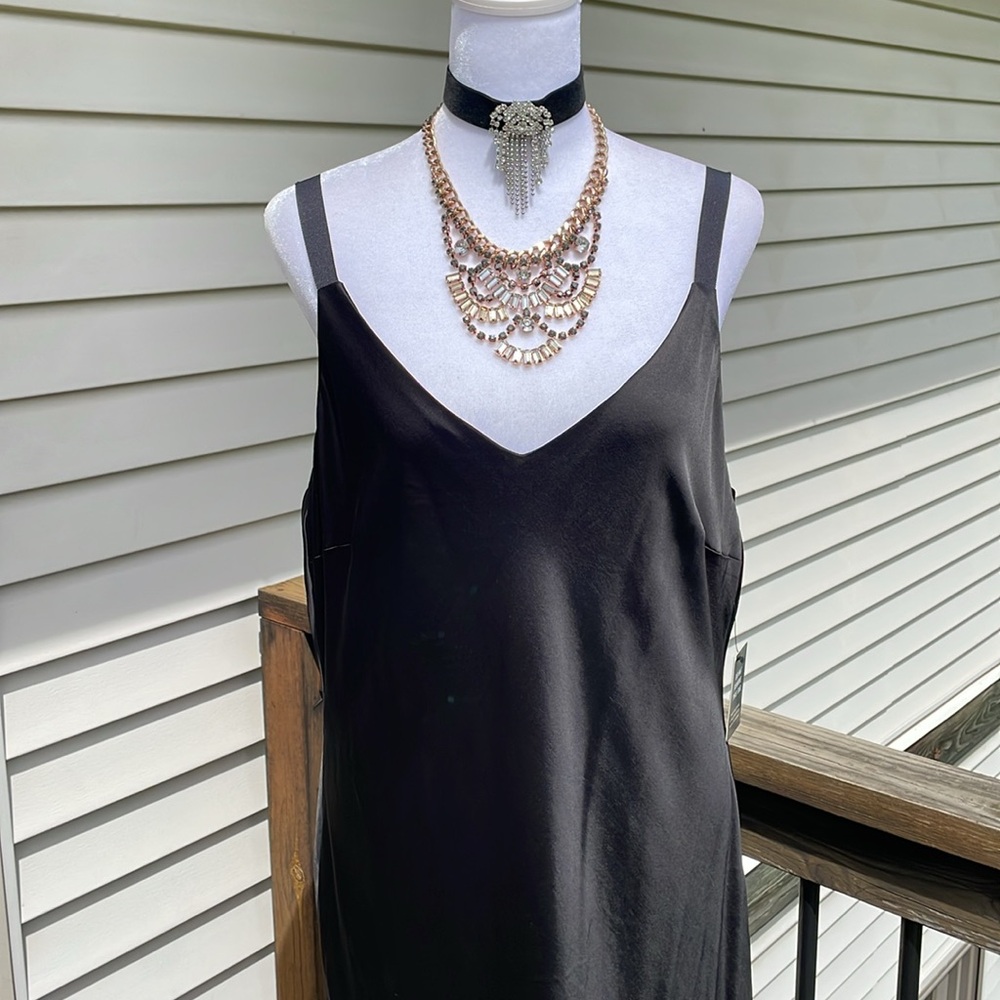 Gorgeous Black Satin Gown by Express - Picture 3 of 17